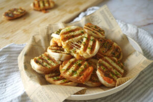 Mini hvidløgsbrød toast