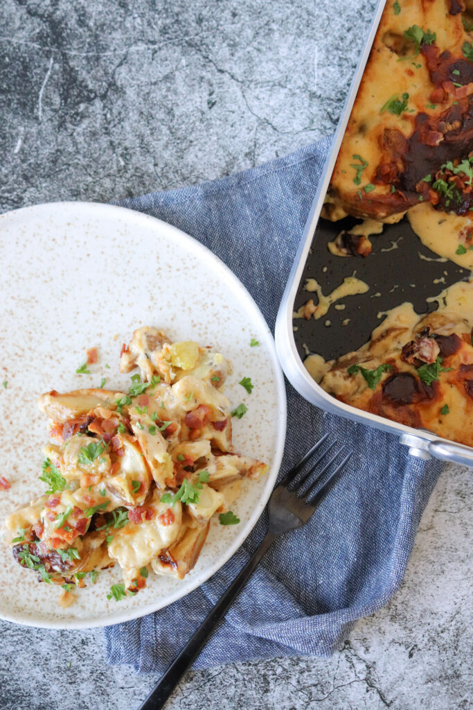 De Nemmeste Flødekartofler Med Bacon - Opskrift På Flødekartofler