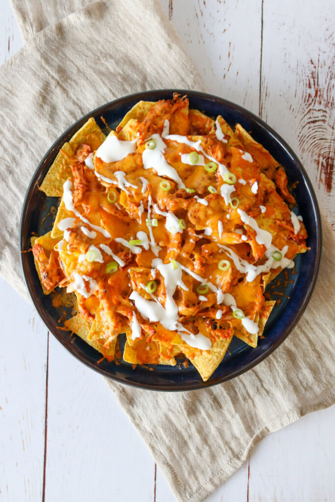 Nachos Med Pulled Kylling, BBQ Sauce Og Cheddar
