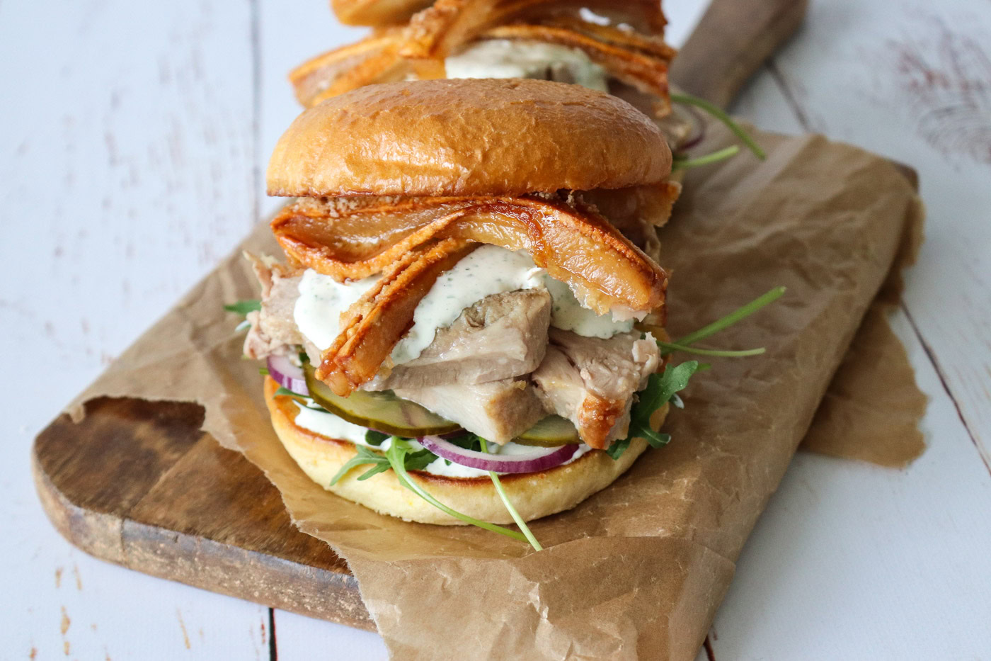 Flæskestegssandwich Med Persilledressing