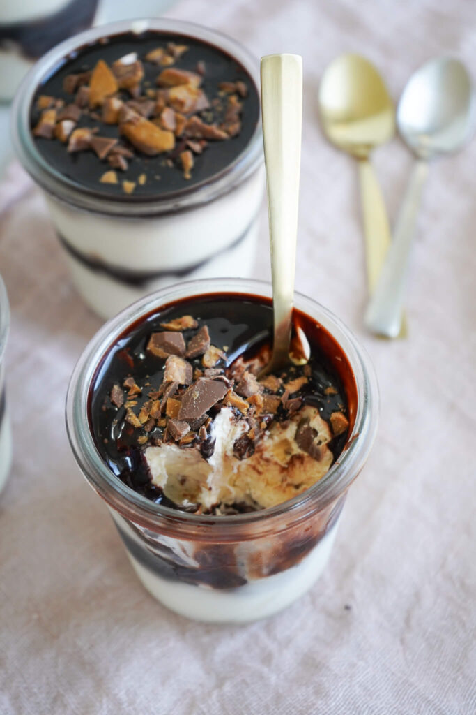 Isdessert i glas