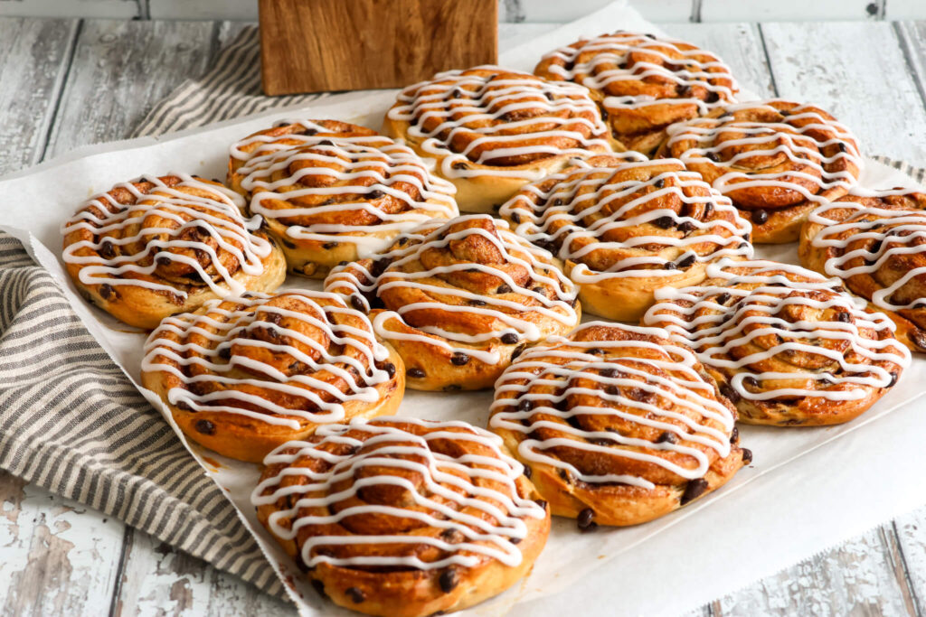 Kanelsnegle med chokolade