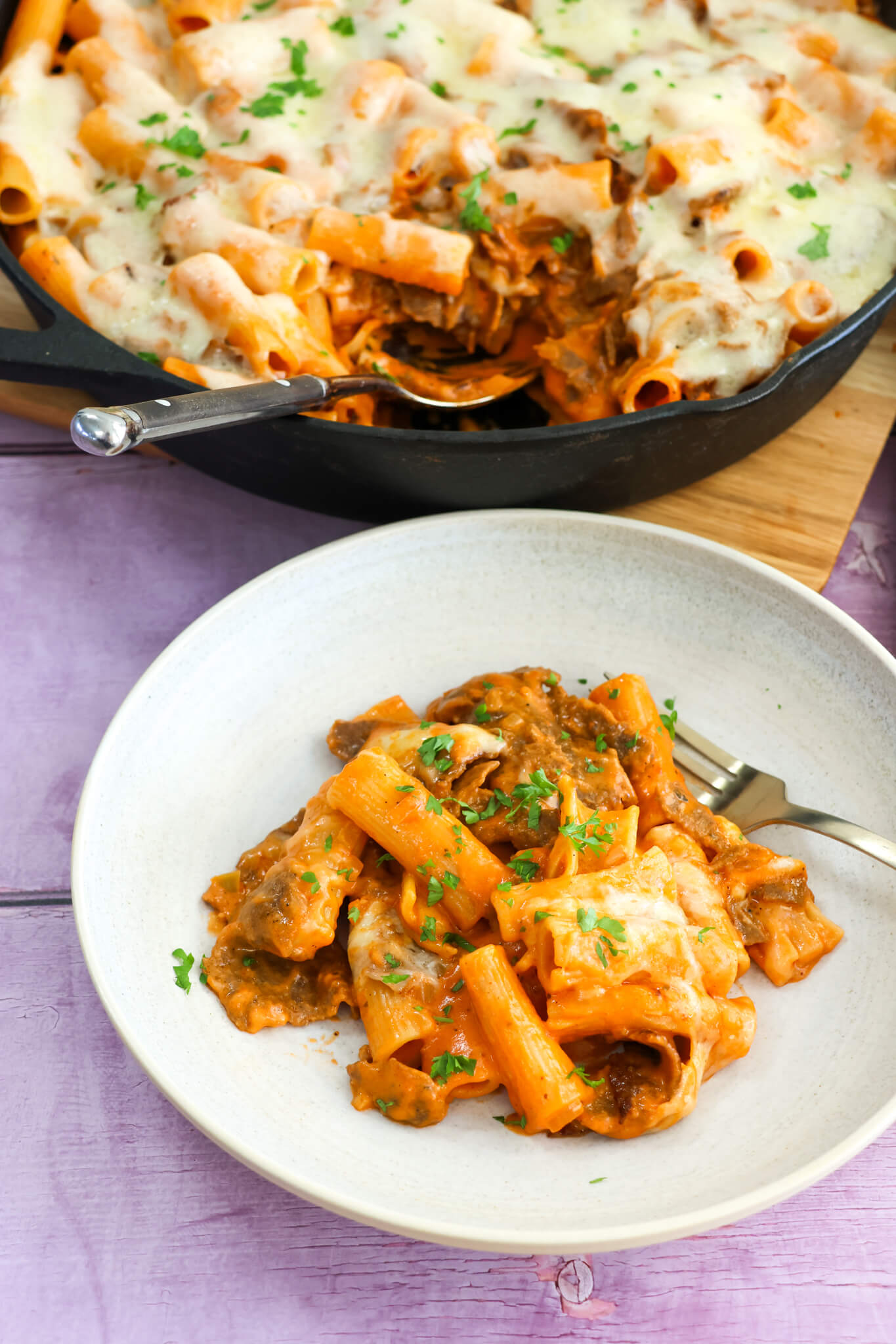 Pasta al forno med kebab