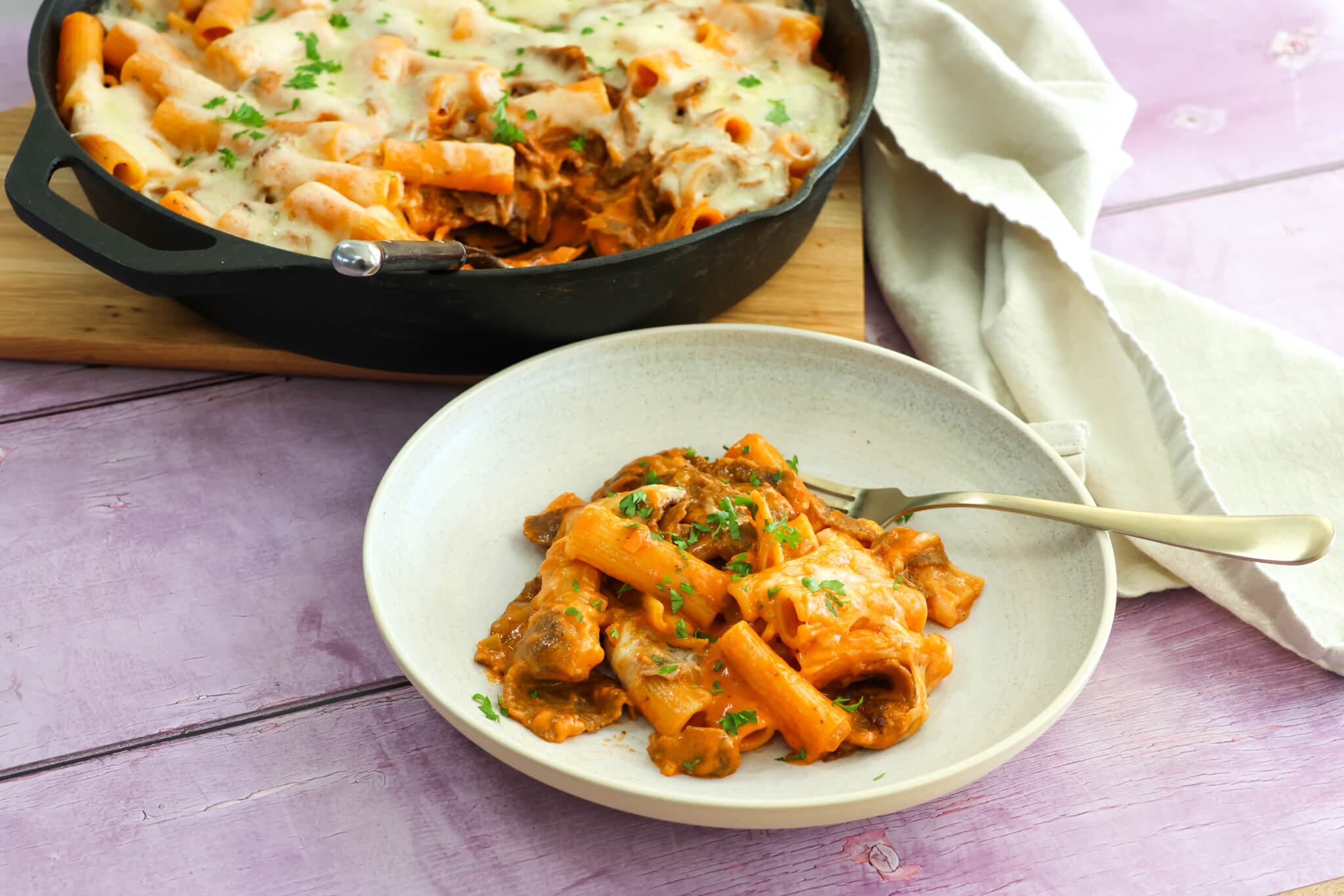 Pasta al forno med kebab Pasta al forno med kebab