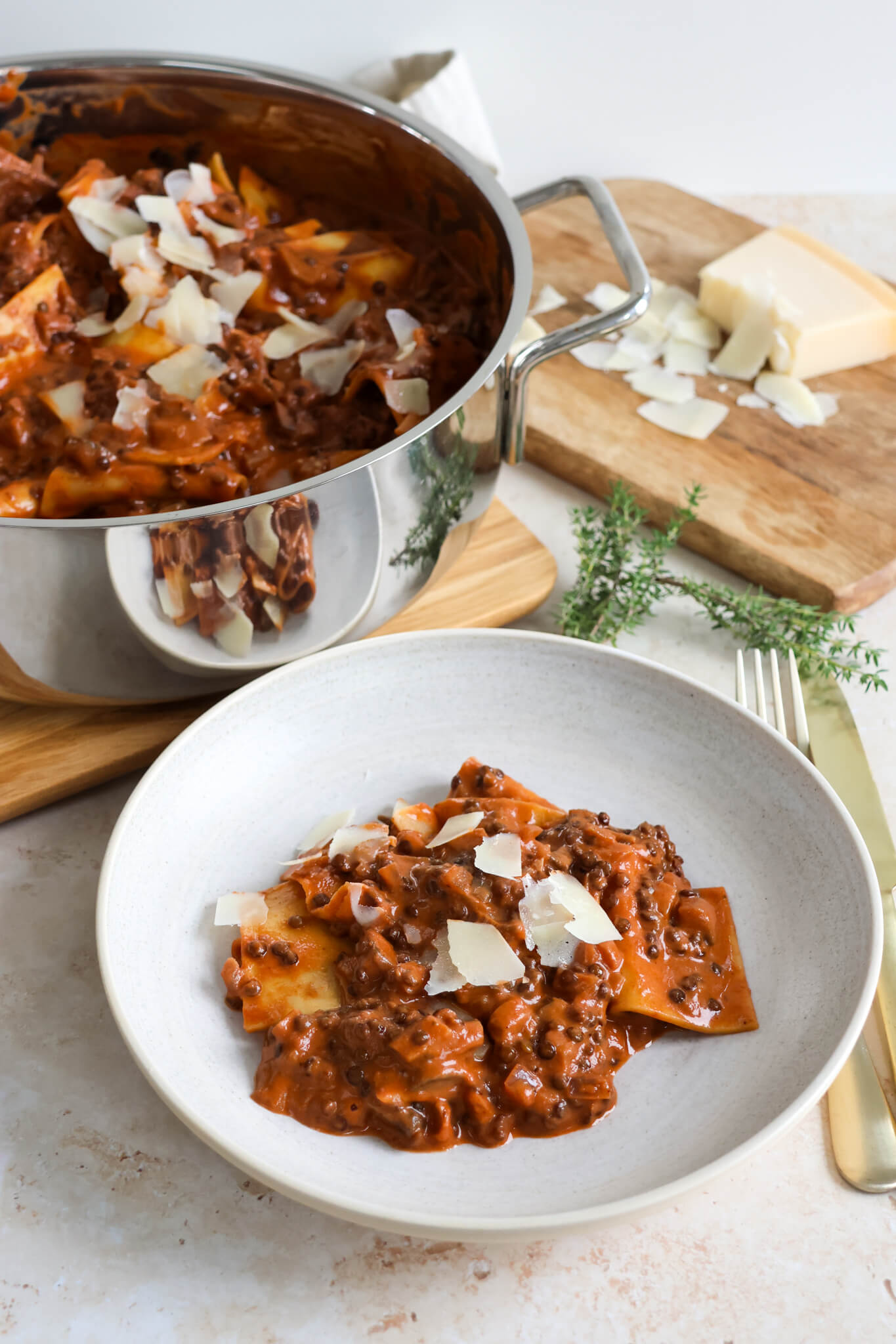 Pasta med belugalinser